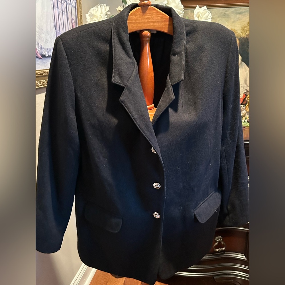 Alfred Dunner Vintage Elegant Black Wool Women’s Blazer Jacket Sz 18